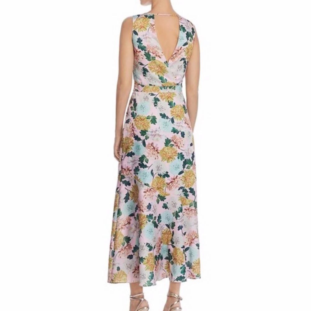 Sam Edelman Womens Pink Multi Floral‎ Double-V Daytime Midi Dress Size 14 - Picture 2 of 8